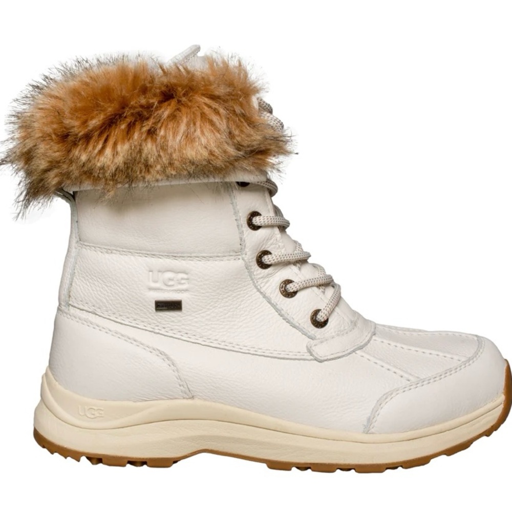 UGG ADIRONDACK III TIPPED WHITE BOOTS - WOMEN'S